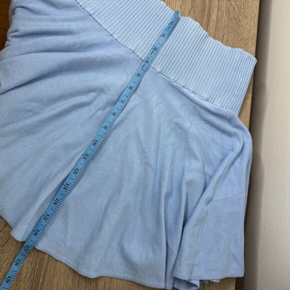 Frankies Bikinis Claude Womens Large Lightweight Knit Mini Skirt Cornflower Blue - Picture 8 of 9